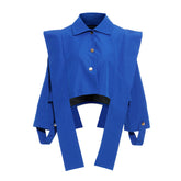 Retro Profil Weit Locker Schnitt Große Schulter Lang Streamer Trenchcoat Kurzmantel