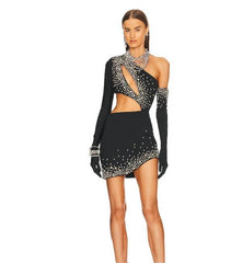 Ensemble simple de manchettes avec décoration en perles pour une tenue mondaine