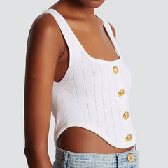 Alle passenden ärmellosen Camisole kurze gestrickte Bottoming Shirt Online Influencer Pop