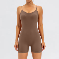 Nahtlose Pfirsich Hüfte Yoga Bodysuit Schnell Trocknend Fitness Sport Zurück