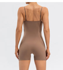 Nahtlose Pfirsich Hüfte Yoga Bodysuit Schnell Trocknend Fitness Sport Zurück