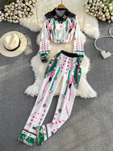 Zweiteilige Hose mit hoher Taille und kleinem Bein