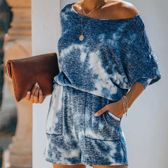 Printed Round Neck Long Sleeved Casual Set