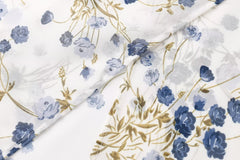 Casual Vacation Floral Printing on White Background Sleeveless Split Dress Dress