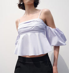 ff Shoulder Spaghetti Straps Baby Shirt Top