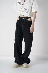 Pantalon décontracté en denim taille basse à coupe personnalisée Fried Street