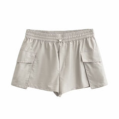 Short décontracté en nylon mélangé extensible à la taille