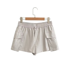 Short décontracté en nylon mélangé extensible à la taille
