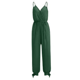 Backless Tether Deep V Plunge Plunge neck Strap Long Conjoined Trousers