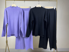 Langarmpullover-Sets Strickoberteil Hose Zweiteiler