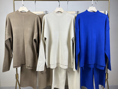 Langarmpullover-Sets Strickoberteil Hose Zweiteiler
