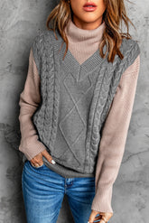 Strickweste Strickpullover mit Wollmuster