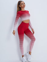 Gradienten Sport Langarm Hosen Anzug Fitness Running Yoga Langarm Strumpfhosen