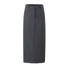 Retro High Waist Skirt All Matching Slim Fit Back Slit A line Overknee Dress