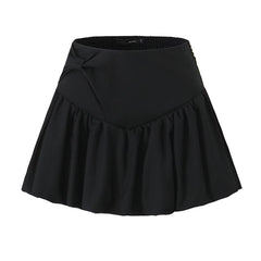 Irregular Asymmetric Stitching Skirt Ballet Elastic High Waist Slimming Anti Exposure A line Skirt