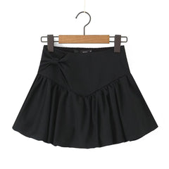 Irregular Asymmetric Stitching Skirt Ballet Elastic High Waist Slimming Anti Exposure A line Skirt