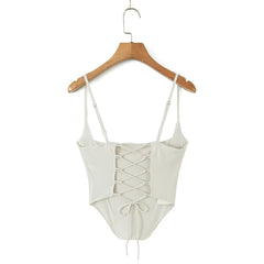 Elegant sets Positioning Printing Knitted Lace Up Three Dimensional Keel Small Top High Elastic Skirt