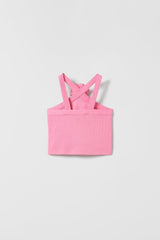 Gilet tricoté à col suspendu