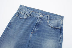 Burr Trousers Asymmetrische Casual Patchwork Low Waist Flared Jeans