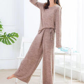 Homewear-Zweiteiler-Set, weich, bequem, hochelastisch, Oberbekleidung, langärmelig, Pyjama, lässiges, lockeres Outfit