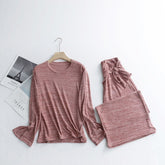 Homewear Two Piece Set Soft Comfortable High Elastic Outerwear Long Sleeved Pajamas Casual Loose Outfit