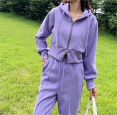 Pull à capuche deux pièces, vêtements de sport coréens, pantalons brodés, ensembles en coton