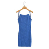 Wind Solid Color Knitted Cami Dress