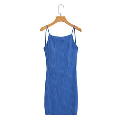Wind Solid Color Knitted Cami Dress