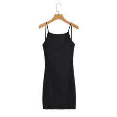 Wind Solid Color Knitted Cami Dress