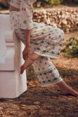 Linen Printed Blended Vest Linen Printed Culottes