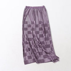 Dress Skirt Waist Korean A line Gradient Color Skirt High Waist Mesh