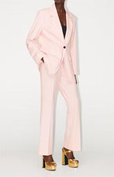 Ensemble blazer rose, pantalon droit décontracté, chemisier et pantalon