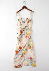 Slim Fit Elegant Printed Dress Backless Cami Dress