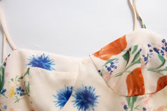 Slim Fit Elegant Printed Dress Backless Cami Dress