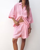 Top short ample en lin