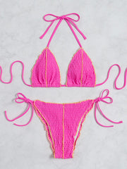 Smocking Craft Swimwear – Einfarbiger Triangel-Bikini mit Tasche