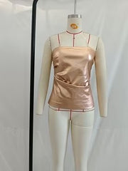 Haut tube couleur métal Fall Street