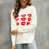 Pull Peach Tidal Surge Emotion Pull Love Pull ample couleur contrastée pour les lèvres