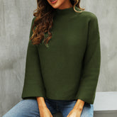 Pull ample et élégant à col roulé pour rester au chaud, couleur unie, assorti à tout