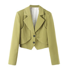 Short Green Blazer Goddess High Grade Casual Small