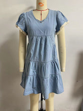 Denim Dress Office Loose Denim Short Sleeve