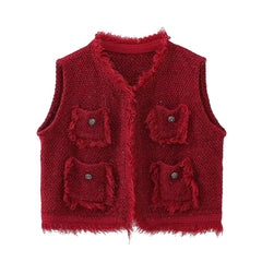 Gilet sans manches classique court assorti pour l'automne