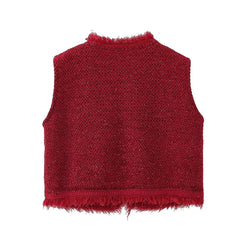 Gilet sans manches classique court assorti pour l'automne