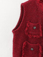 Gilet sans manches classique court assorti pour l'automne