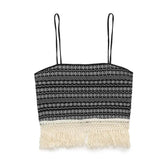 Sleeveless Wooden Knitted Vest Sling Mid Length Slim Fit Fishtail Skirt