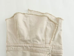 Asymmetrisches, ausgefranstes Strumpfhosenrock-Set