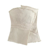 Asymmetrisches, ausgefranstes Strumpfhosenrock-Set