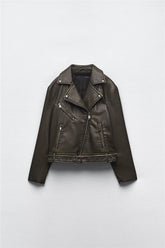 Collared Motorcycle Leather Jacket