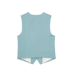 Veste gilet asymétrique décontractée, pantalon large taille haute