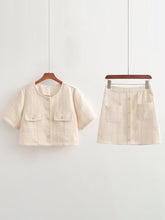 Short Coat Early Elegant Socialite Short Sleeve Top Set